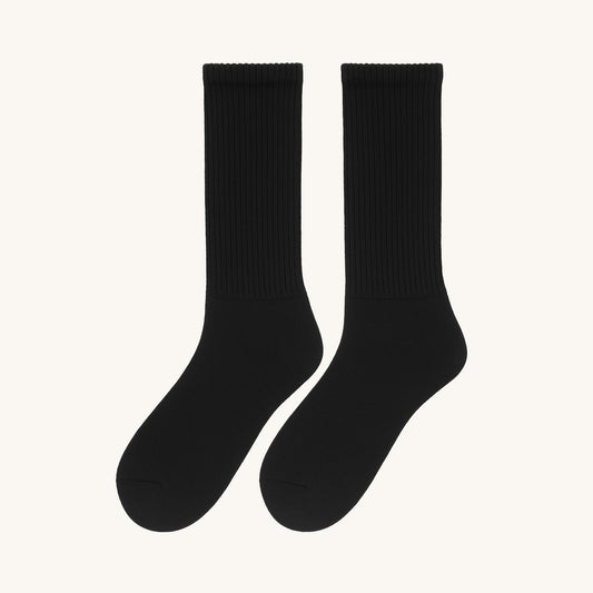 Black Terry Cotton Diabetic Non-Binding Socks